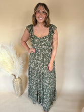 Load image into Gallery viewer, Erika Sage Floral Maxi Dress