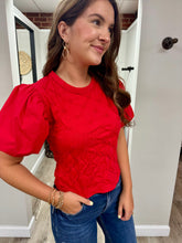 Load image into Gallery viewer, Tina Flower Puff Sleeve Top