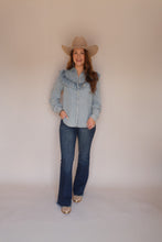 Load image into Gallery viewer, Everly Denim Ruffle Top