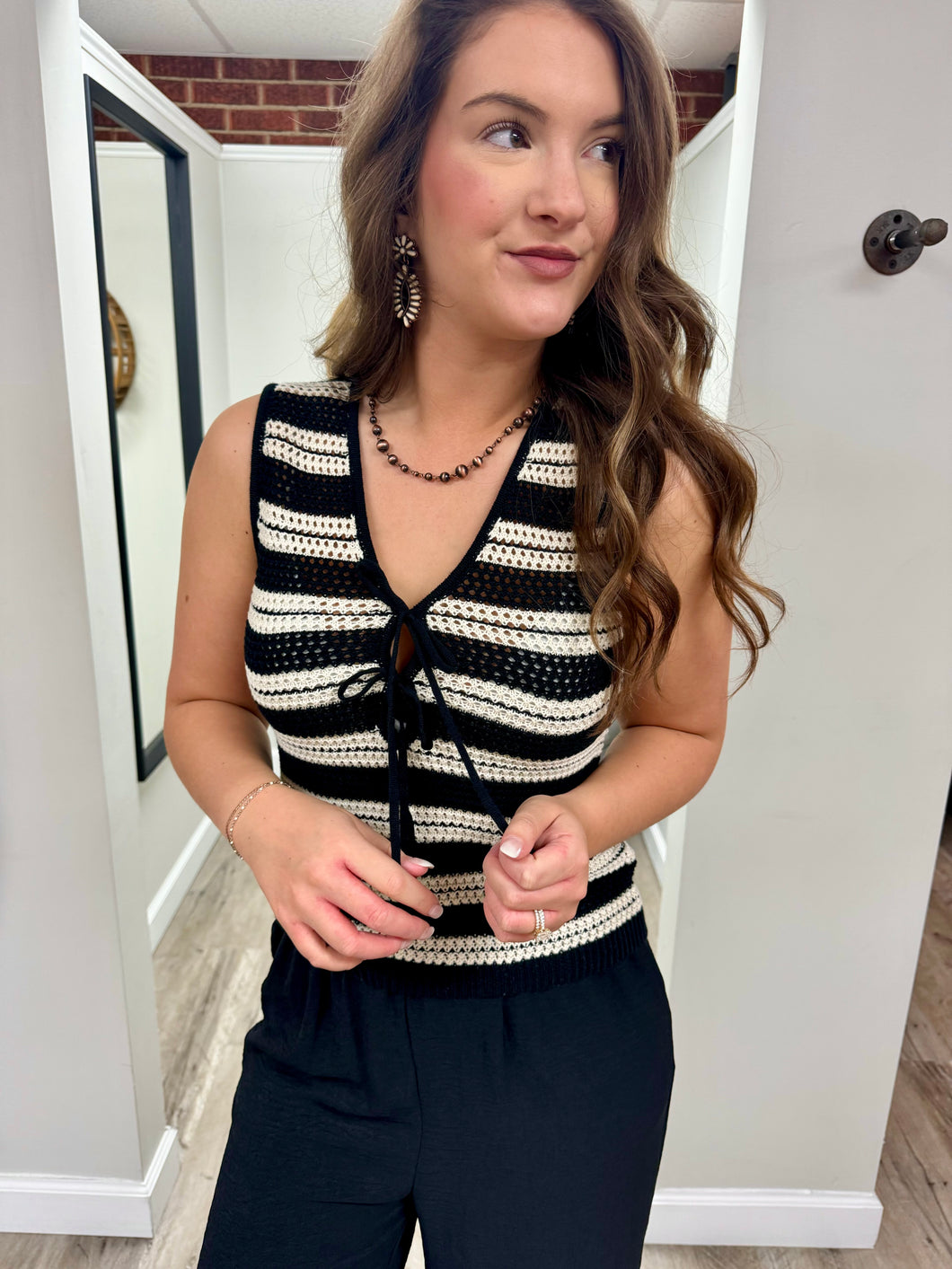 Sierra Black Knitted Tank