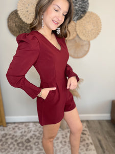 Ella Burgundy Romper