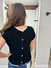 Load image into Gallery viewer, Neveah Black Button Top