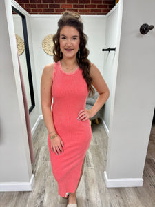 Laken Washed Ribbed Midi Dress