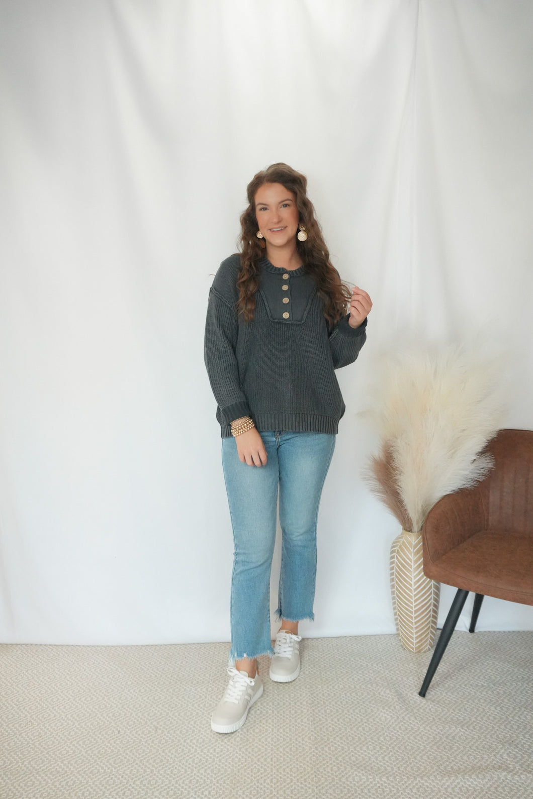 Adelaide Knit Button Top