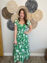 Load image into Gallery viewer, Lillian Floral Green Dress