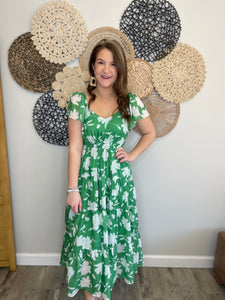 Lillian Floral Green Dress