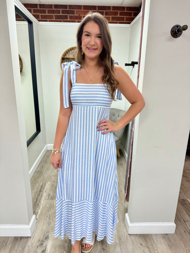 Sage Blue Stripe Dress