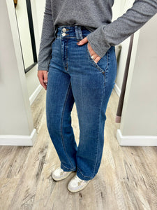 Double Button Wide Leg Judy Blue Jeans