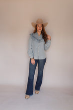 Load image into Gallery viewer, Everly Denim Ruffle Top