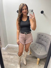 Load image into Gallery viewer, Mauve High Rise Denim Shorts