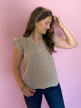 Load image into Gallery viewer, Reese Brown Ruffle Top