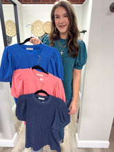 Load image into Gallery viewer, Harlow Ribbed Puff Sleeve Top