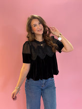 Load image into Gallery viewer, Autumn Velvet Scalloped Top