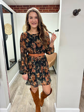 Load image into Gallery viewer, Leah Black Floral Dress