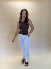 Load image into Gallery viewer, Aria Brown Boat Neck Tank Top