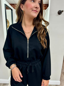 Greta Black Romper