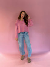 Load image into Gallery viewer, Riley Pink V-Neck Crewneck