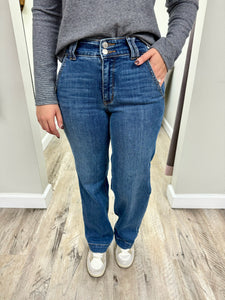 Double Button Wide Leg Judy Blue Jeans