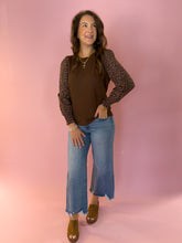 Load image into Gallery viewer, Harmony Mocha Floral Sleeve Top