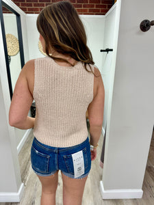 Elise Taupe Button Vest