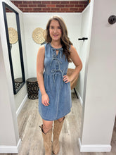 Load image into Gallery viewer, Lydia Denim Bow Dress