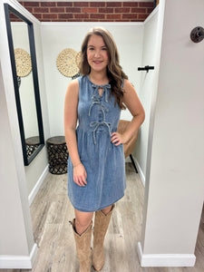 Lydia Denim Bow Dress