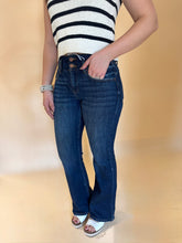 Load image into Gallery viewer, High Rise Double Button Flare Denim