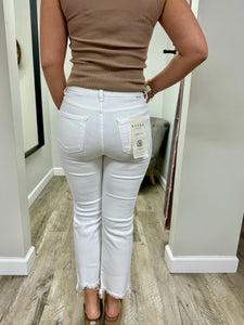 White Non-Distressed Straight Leg Denim