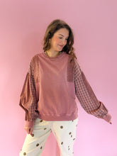 Load image into Gallery viewer, Carolyn Mauve Patchwork Top