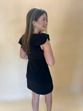 Load image into Gallery viewer, Hazel Black Ruffle Sleeve Mini Dress