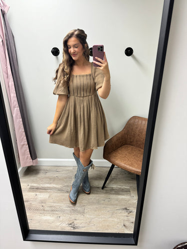 Lily Pleat Mini Dress