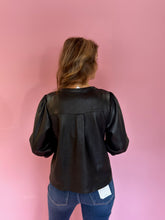 Load image into Gallery viewer, Valerie Black Faux Leather Top