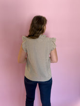 Load image into Gallery viewer, Reese Brown Ruffle Top