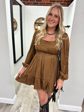 Load image into Gallery viewer, Ashley Brown Satin Dress