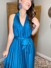 Load image into Gallery viewer, Teagan Blue Pleated Dress