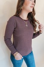 Load image into Gallery viewer, Bridget Pinstriped Crewneck