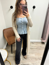 Load image into Gallery viewer, Lucy Pleated Peplum Denim Top