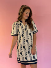 Load image into Gallery viewer, Sylvie Navy Embroidered Dress