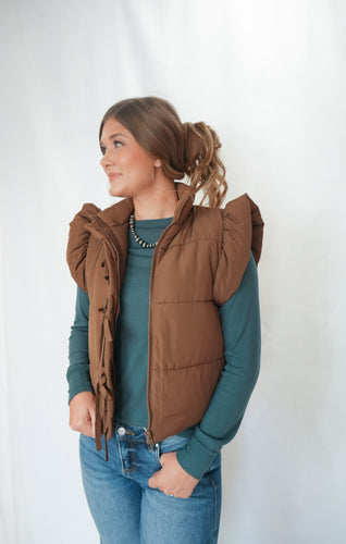 Sadie Ruffle Sleeve Vest