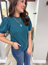 Load image into Gallery viewer, Harlow Ribbed Puff Sleeve Top