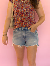 Load image into Gallery viewer, High Rise Step Side Hem Shorts