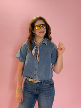 Load image into Gallery viewer, Makenna Denim Puff Sleeve Top