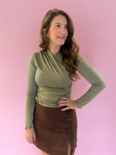 Load image into Gallery viewer, Melody Olive Cross Over Top