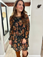 Load image into Gallery viewer, Leah Black Floral Dress