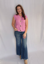 Load image into Gallery viewer, Chloe Pink Button Knit Vest