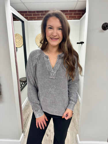 Olivia Ribbed Wash Top