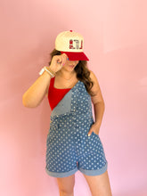 Load image into Gallery viewer, Lucy Polkadot Denim Overalls
