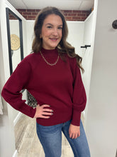 Load image into Gallery viewer, Whitney Mock Neck Seam Sweater