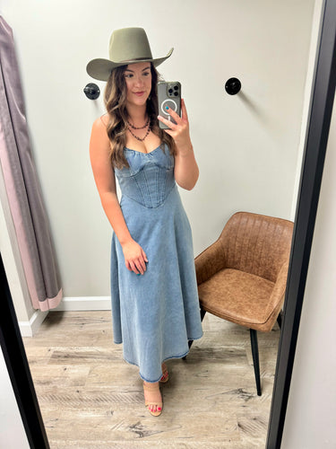 Faye Denim Midi Dress
