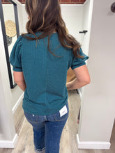 Load image into Gallery viewer, Harlow Ribbed Puff Sleeve Top